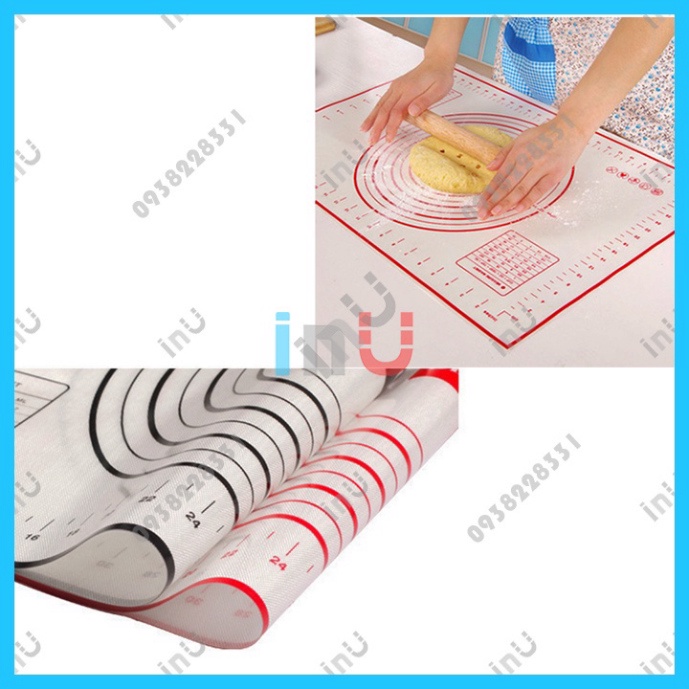 Thảm nhào bột (thảm silicone) chống dính làm bánh, nhào bột, đo kích cỡ pizza...