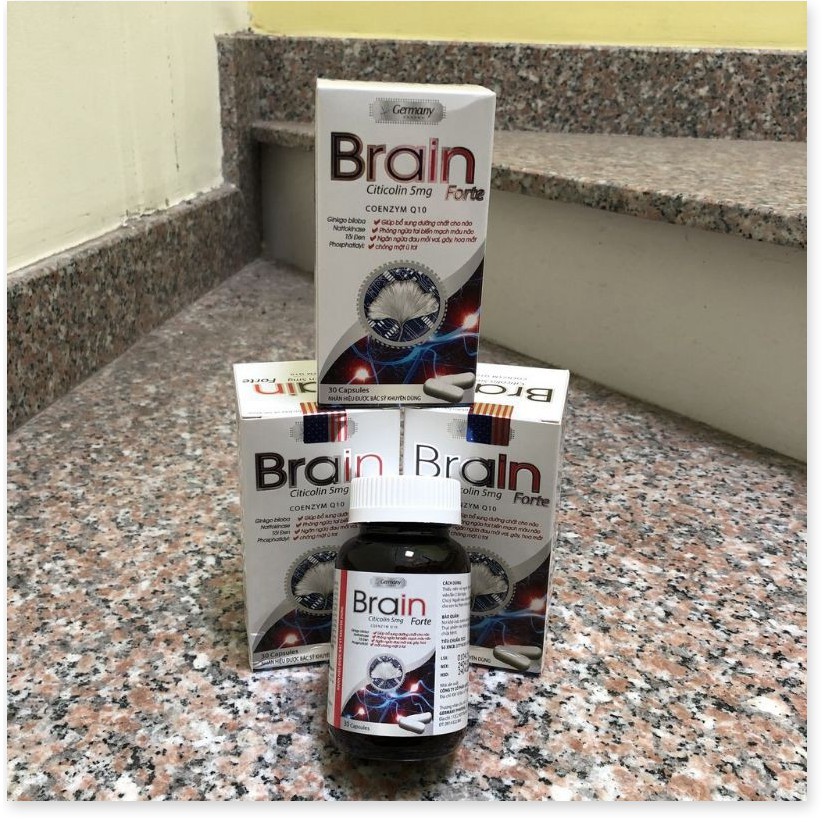 Brain Forte Giúp bổ sung dưỡng chất cho não, phòng ngừa tai biến, chóng mặt ù tai Lọ 30 viên