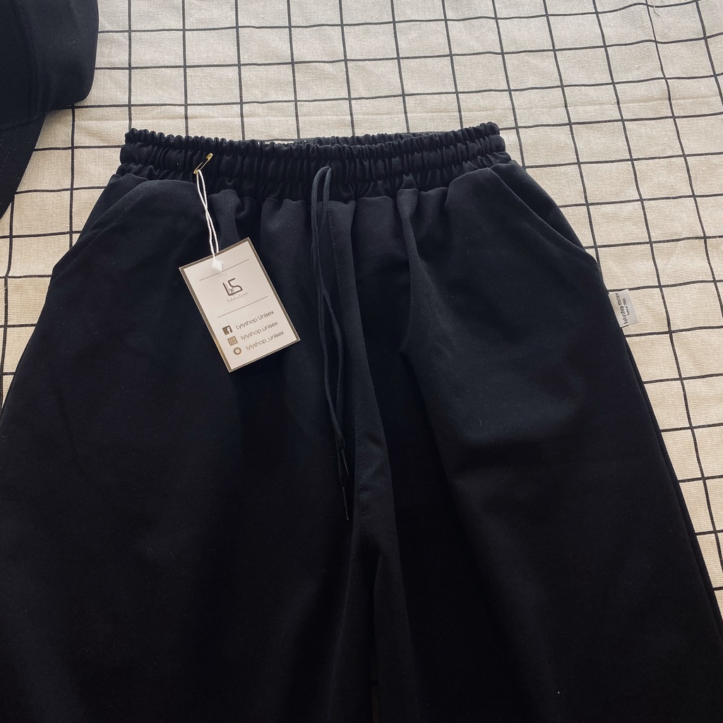 Quần short nam nữ Lylyshop chất umi cotton mịn lì kiểu quần đùi ống rộng unisex phong cách cá tính có size M,L | BigBuy360 - bigbuy360.vn