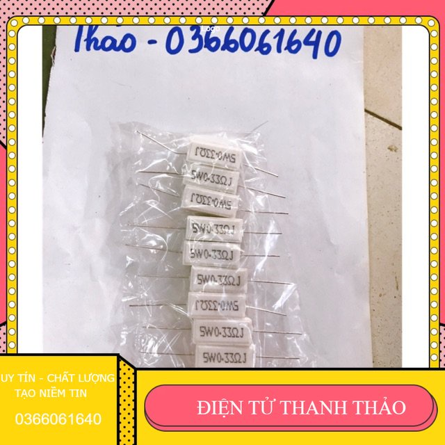 10 điện trở sứ 5W 0.33ôm
