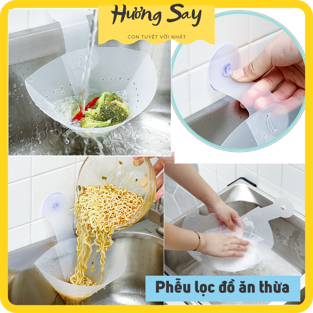 Phễu hứng cặn thức ăn , Lọc rác bồn rửa chén dạng phễu làm bằng nhựa cứng, dày có thể rửa và sử dụng nhiều lần