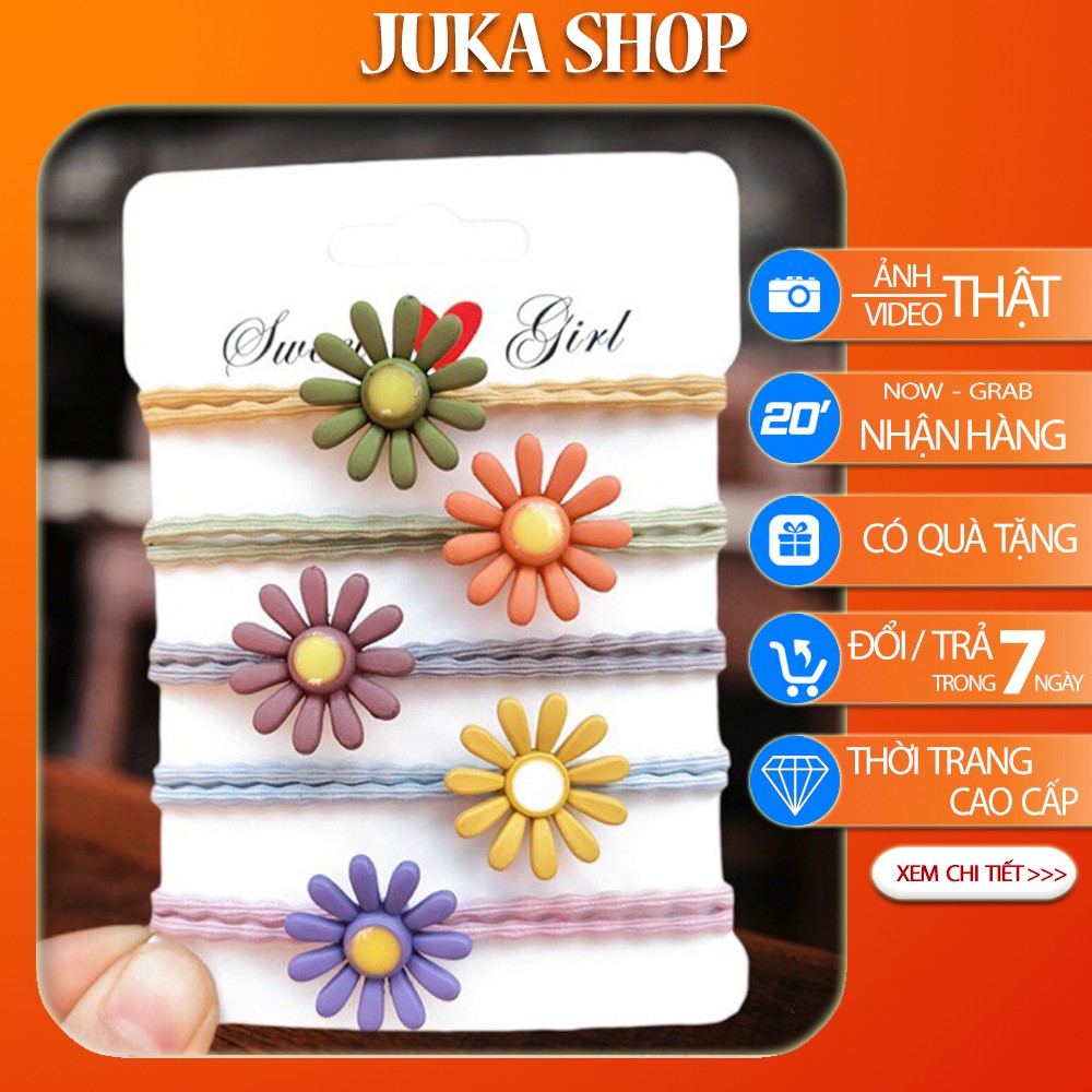 Chun buộc tóc FREE_SHIPchun buộc tóc hình hoa cúc nhiều màu Juka Shop