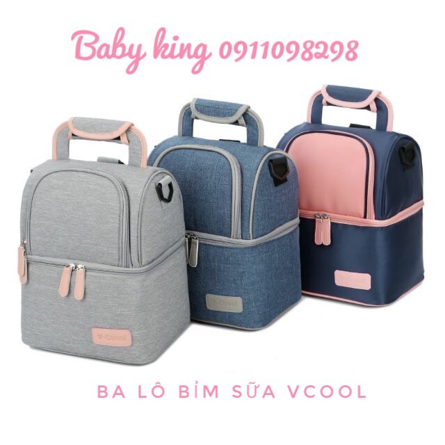 . Ba lô/ Túi bỉm sữa, ba lo giữ nhiệt Vcool hàng đẹp