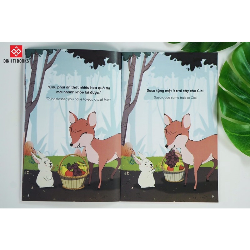Sách - Truyện Tranh Song Ngữ Việt - Anh Dành Cho Trẻ Em - Bé Học Sẻ Chia - Sharing Generously