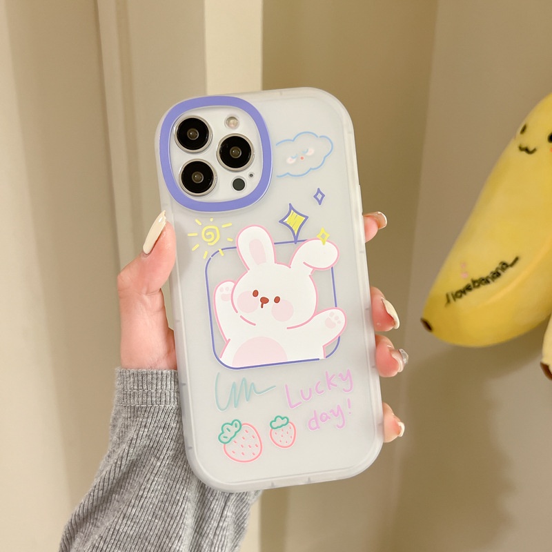 Ốp Điện Thoại Họa Tiết Thỏ Mắt To Hoạt Hình Sáng Tạo Phù Hợp Cho Apple 13Pro 12Pro 11 xs
