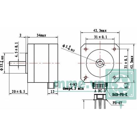 Động cơ bước Nema 17 (42) 34mm 1.2A + Dây động cơ 1m | BigBuy360 - bigbuy360.vn
