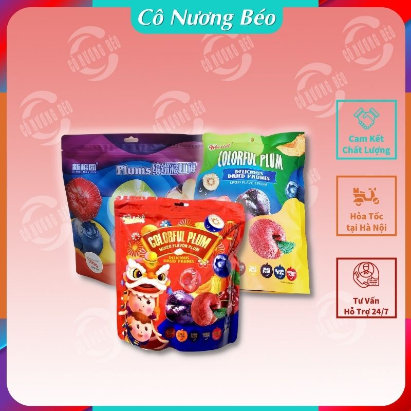 Ô Mai Mận mix 6 vị gói 500gr 5 vị gói 408g ăn vặt cô nương béo