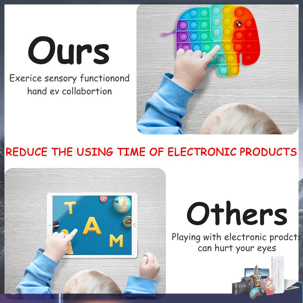 Đồ Chơi Xếp Hình Chú Voi Màu Cầu Vồng Giúp Giảm Căng Thẳng