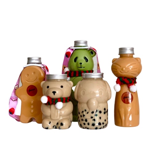 Chai Nhựa PET Hình Bánh Quy Gừng 500ml Kèm Phụ Kiện Trang Trí Và Sticker Dán Xinh Xắn