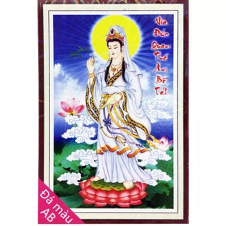Tranh đính đá 5D Mẹ Quan Thế Âm Bồ Tát  28 x 43 cm