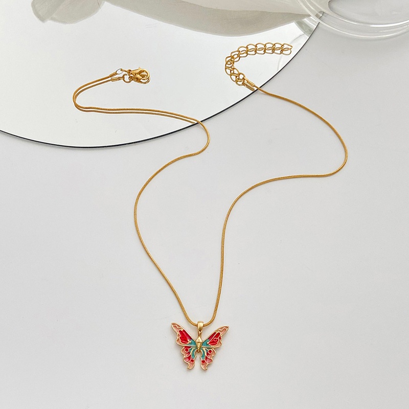 Vòng Cổ Choker Mặt Bướm Màu Cầu Vồng Có Thể Điều Chỉnh Kích Cỡ Dành Cho Nữ G