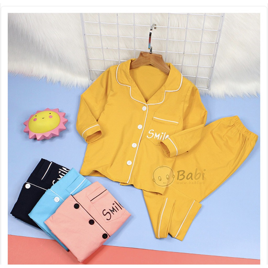 Đồ bộ cho bé gái mặc nhà SMILE đẹp pijama trẻ em chất kate lụa dễ thương mặc ngủ hàng chuẩn shop 0118