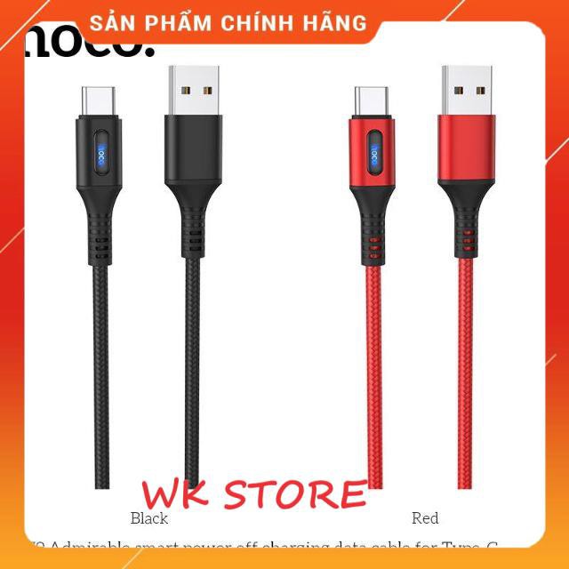 Cáp sạc hoco u79 tự ngắt thông minh cho iphone,type c,micro,BH 1 năm