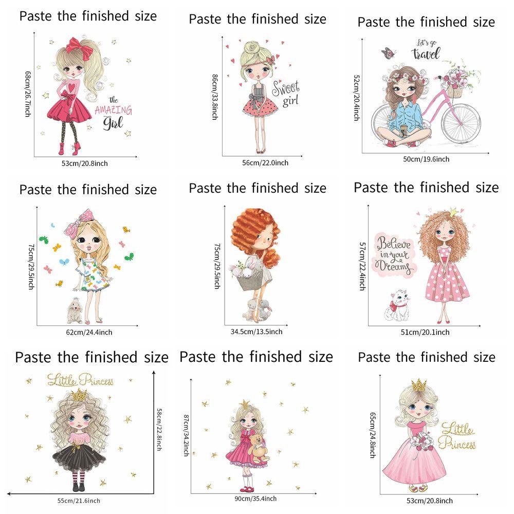 LEISURE Sticker Dán Tường Họa Tiết Hoạt Hình Dễ Thương Bắt Mắt