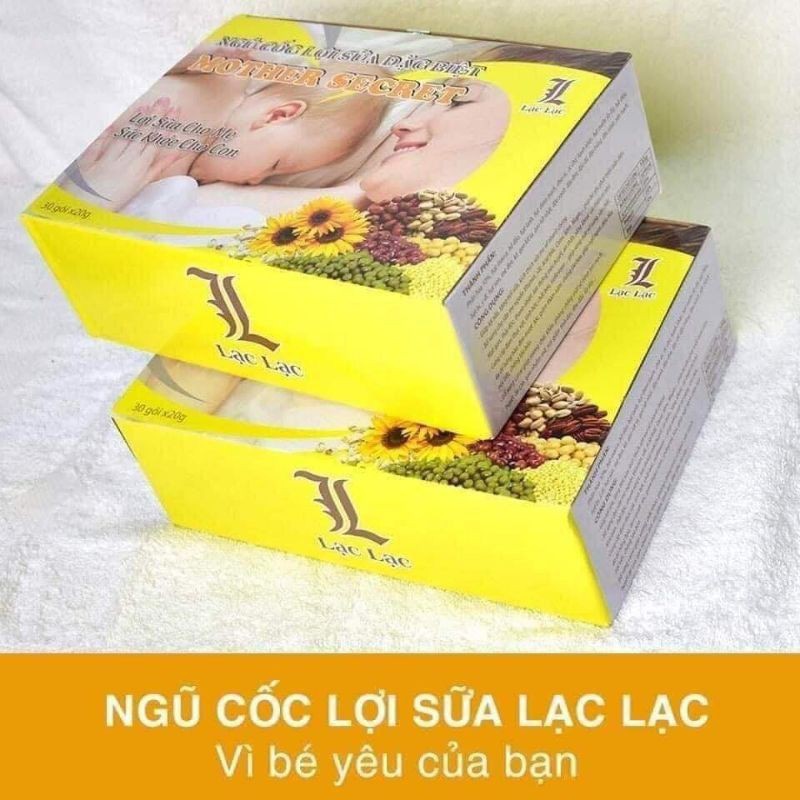 Ngũ cốc lợi sữa - Ngũ cốc lợi sữa Lạc Lạc (30 gói/hộp hộp 600gram)