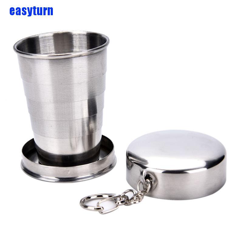 Cốc uống nước mini bằng thép không gỉ có thể gấp gọn tiện dụng cho dịp du lịch