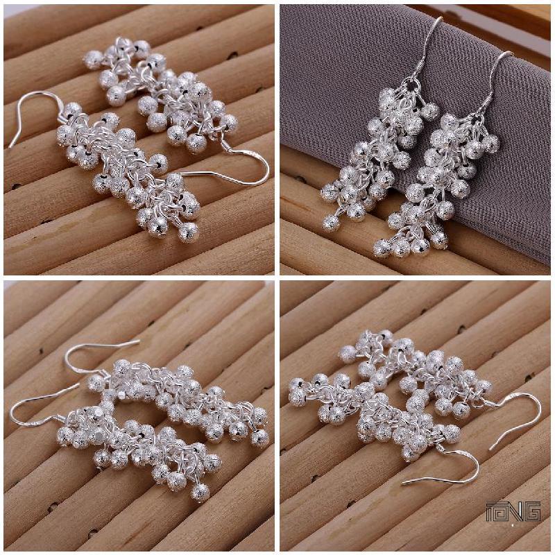 (MớI) Bông Tai Mạ BạC 925 HìNh ChùM Nho Xinh XắN