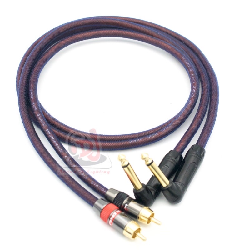 Rắc 6.5ly cong ra hoa sen 02 dây av sang 6 ly cong, jack 6 ly cong ra giắc hoa sen, giắc av