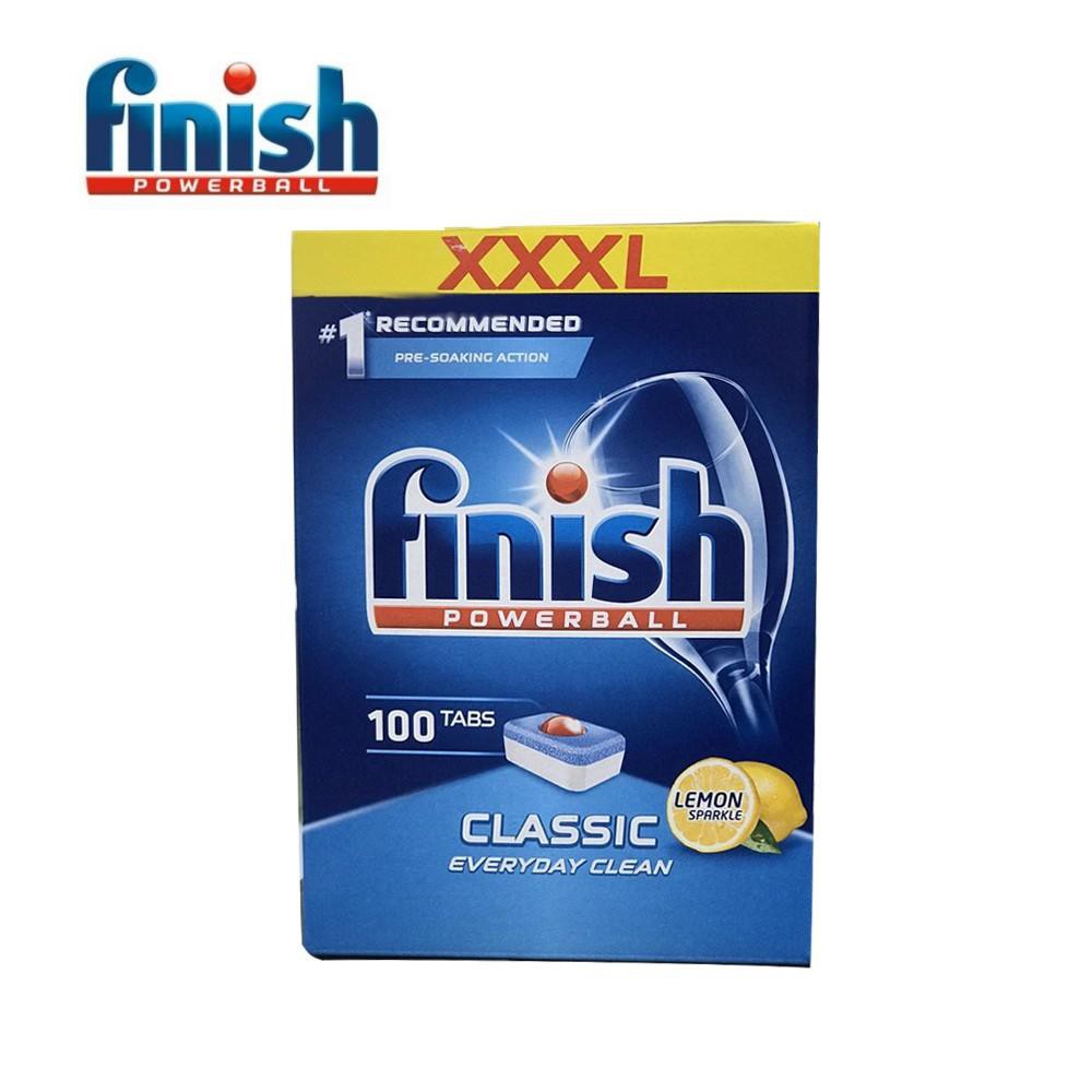 (HÀNG ĐỨC) Viên rửa chén bát Finish Classic hương chanh, chuyên dụng cho máy rửa chén, bát - 100 viên/hộp