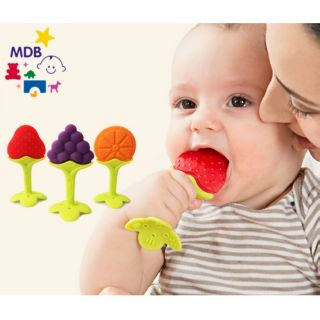 Gặm nướu chính hãng MDB hình hoa quả kèm hộp đựng vệ sinh an toàn cho bé