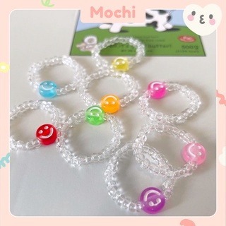 Nhẫn hạt cườm mặt cười Colorful Smiley Rings - Mochi Store