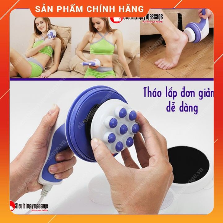 Máy mát xa cầm tay - Máy massage trị liệu đau nhức toàn thân 5 đầu Relax and t