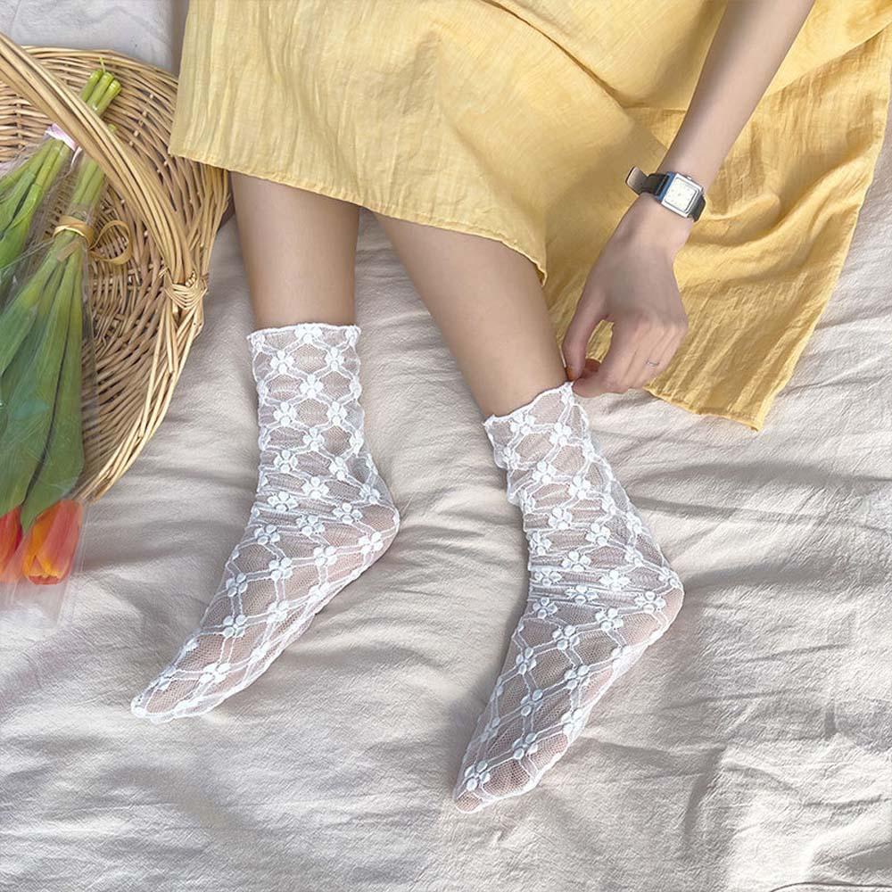 Vớ Ren Hoa Bong Bóng Thoáng Khí Thời Trang Xuân Hè WMES15H Cho Bé Gái