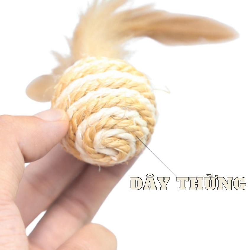 BÓNG CỐI LÔNG GÀ CHO CHÓ MÈO NHỎ