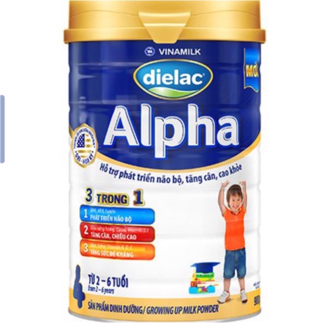 Sữa Dielac Alpha Step 4 - Vinamilk - 900g, 2-6 Tuổi