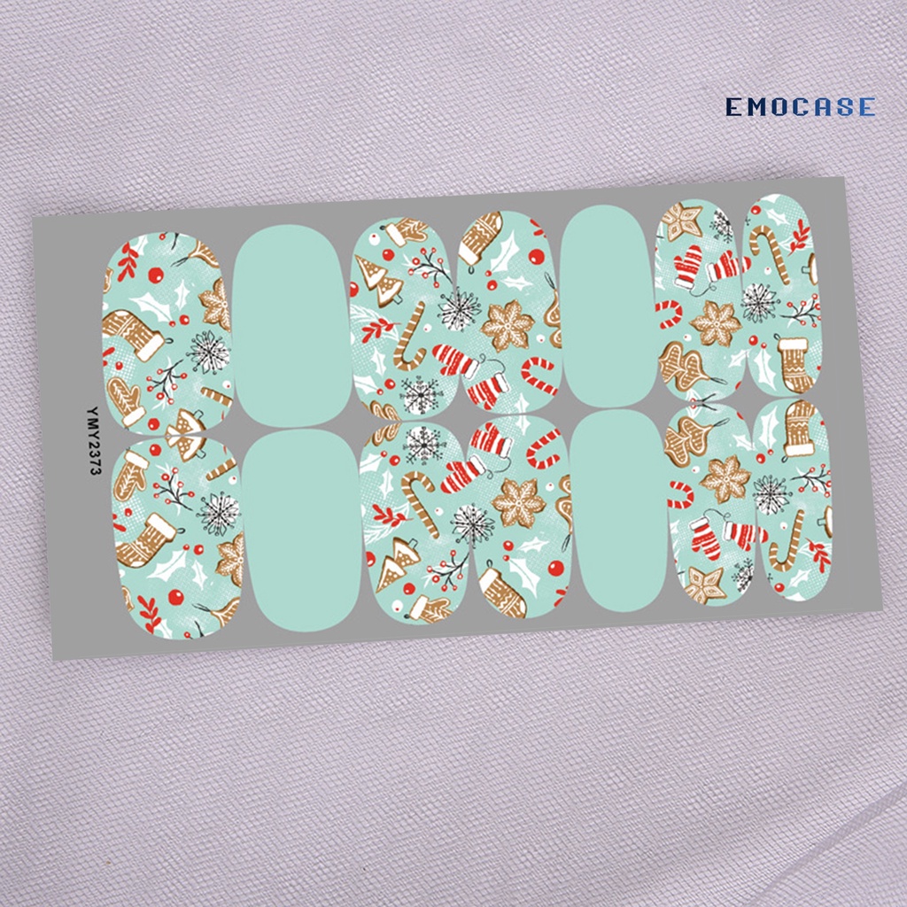 Miếng Dán Trang Trí Móng Tay Họa Tiết Giáng Sinh 2D Xinh Xắn