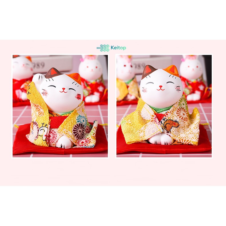 Mèo May Mắn Buôn Bán Đắt Hàng (Mẫu Mới) 7cm KEITOP MANEKI-010