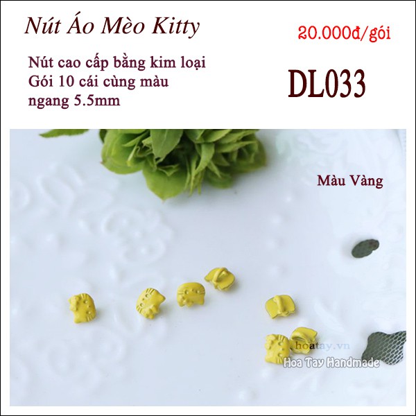 Nút Áo Siêu Nhỏ Hình Mèo Kitty - Nút Áo Cao Cấp cho búp bê, thú bông nhí DL033