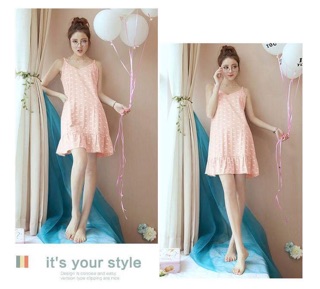 Váy ngủ 2 dây cotton