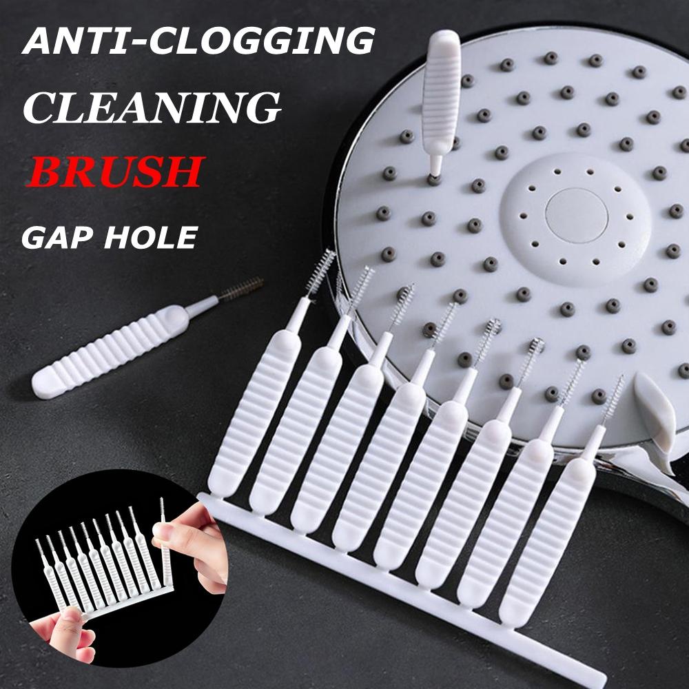 Bộ 10 Bàn Chải Nylon Dạng Xoắn Ốc Làm Sạch Khe Hở Cho Nhà Tắm