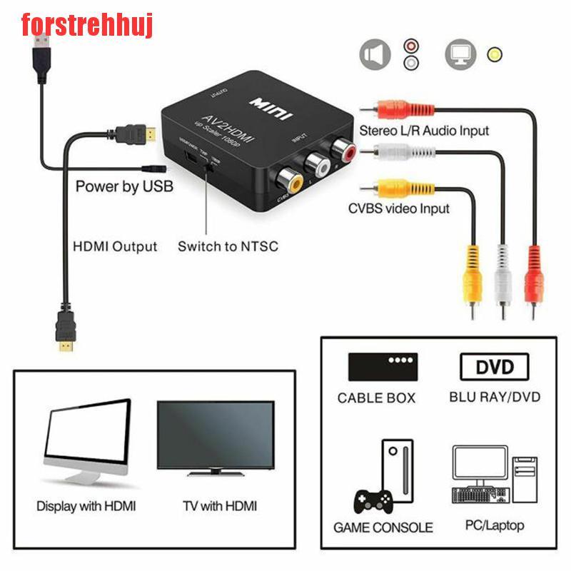 Bộ Chuyển Đổi Mini Rca Av Sang Hdmi 2 Hdmi 1080p