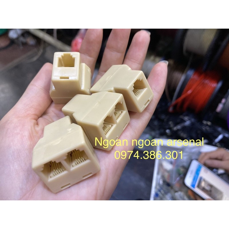 đầu nối, đầu nối điện thoại 1 ra 2. báo giá 1 cái