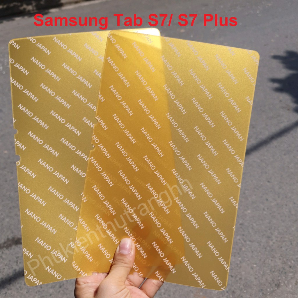 Samsung Tab S7/ S7 Plus - Dán cường lực dẻo nano Samsung Tab S7/ S7+ siều bền chống sứt mẻ chống vỡ mép full màn 98%