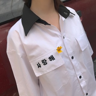Sơ Mi Hàn Quốc( T- Shirt Saranghe)-Đen
