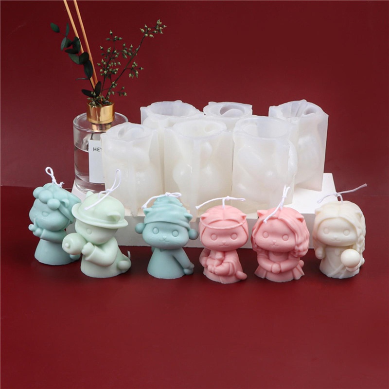 Khuôn Silicon Làm Bánh Hình Mèo Dễ Thương 6 Kiểu Khác Nhau