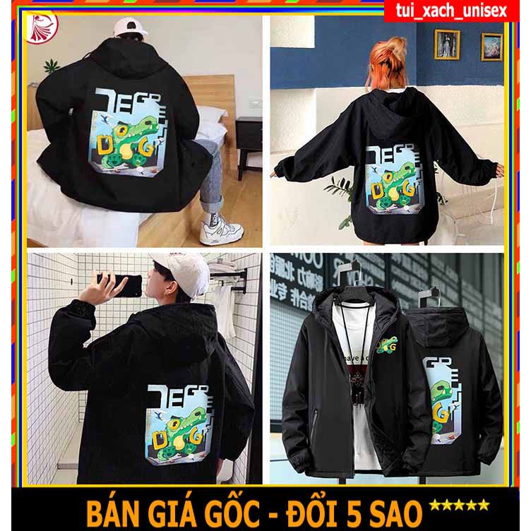 Áo Hoodie CÓ KHÓA KÉO 💖 Áo khoác DÙ nam nữ Unisex CÁ SẤU CÓ NÓN dáng rộng ulzzang Siêu Xinh CHỐNG NẮNG - DƯỚI 70KG