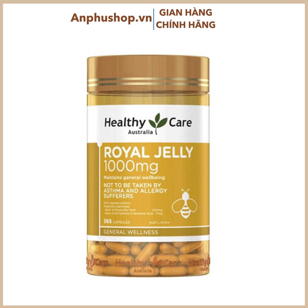 Sữa ong chúa úc healthy care royal jelly 1000mg 365 viên - bồi bổ cơ thể - ảnh sản phẩm 1