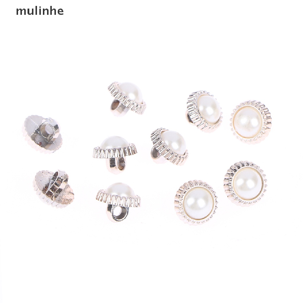 Set 10 Nút Ngọc Trai Dùng Trang Trí Áo Sơ Mi