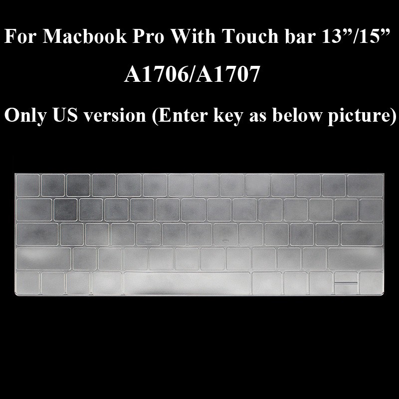 Macbook Pro 15 Touch Bar A1707 A1990 15.4 Keyboard Cover Protector 13 13.3 TouchBar A1706 A1989 A2159 bảo vệ bàn phím