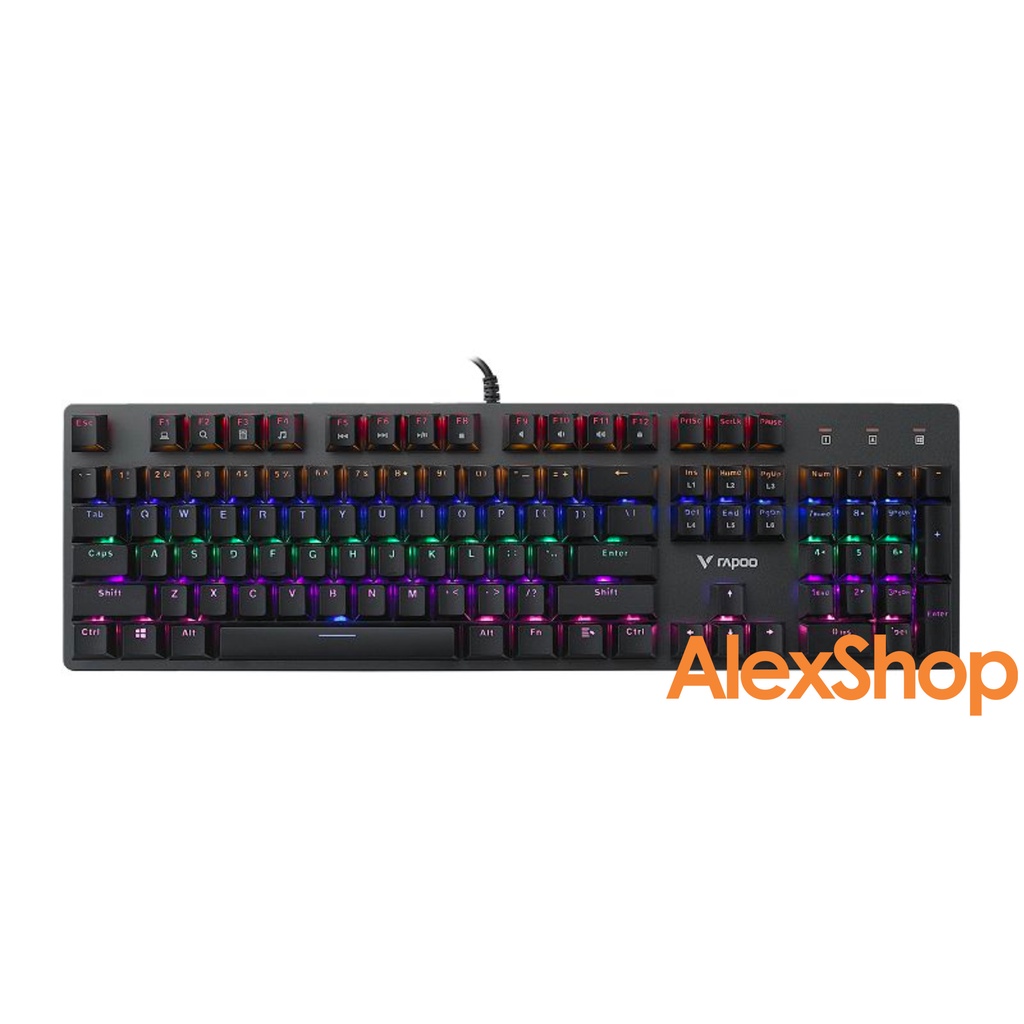 Rapoo V500SE Bàn Phím Cơ Rainbow Gaming Blue Switch - Bh 2 Năm 1 Đổi 1