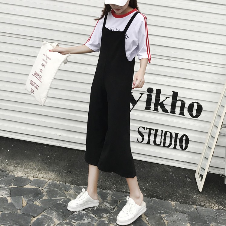 Quần Yếm Jean Màu Đen Ống Rộng Năng Động Thời Trang Cho Nữ | BigBuy360 - bigbuy360.vn