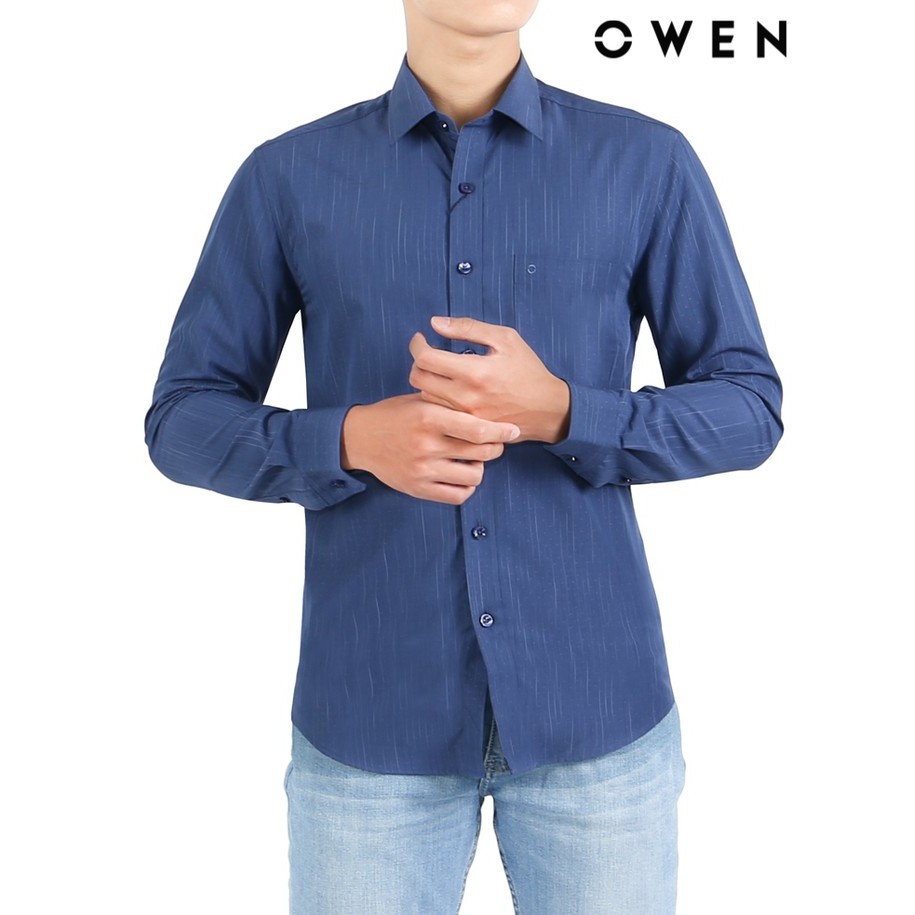 Áo Sơ mi dài tay Owen Bamboo Regularfit màu xanh - AR20878DT