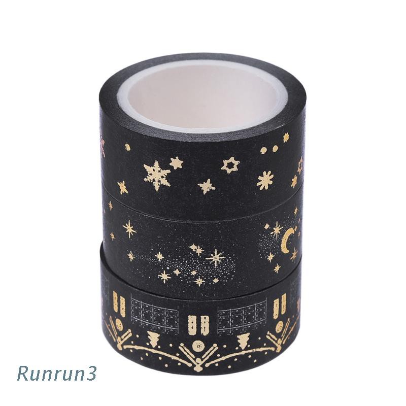 Cuộn Băng Keo Washi Hình Trăng Sao Màu Đen 1.5cm X 5m