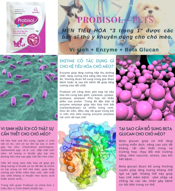 Men vi sinh PROBISOL cho chó mèo 5g