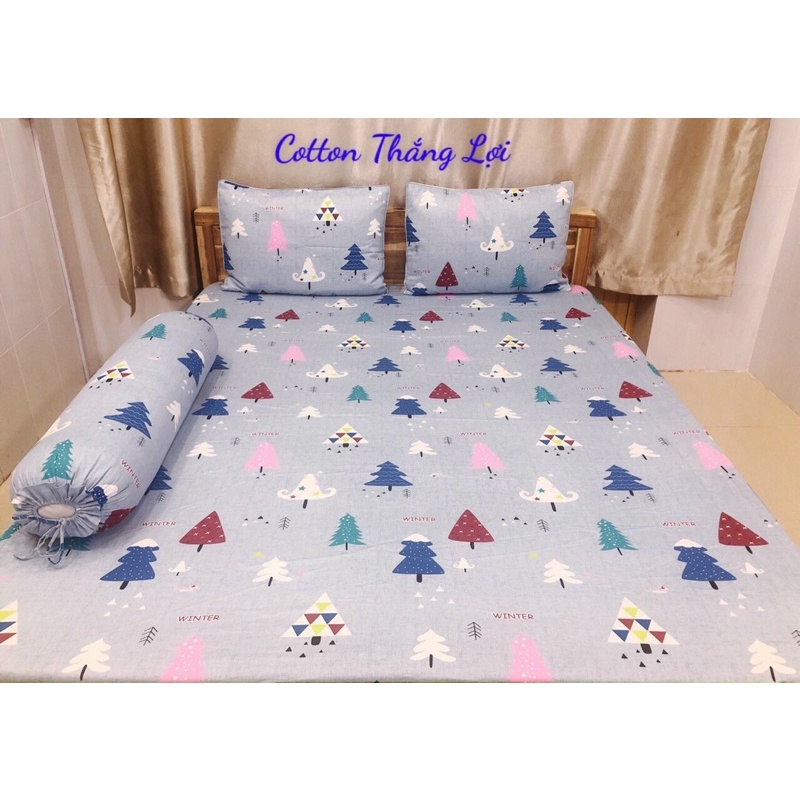 SET 5 MÓN {size drap 1m6,1m8}VẢI COTTON THẮNG LỢI 100% CÓ LOGO CTY