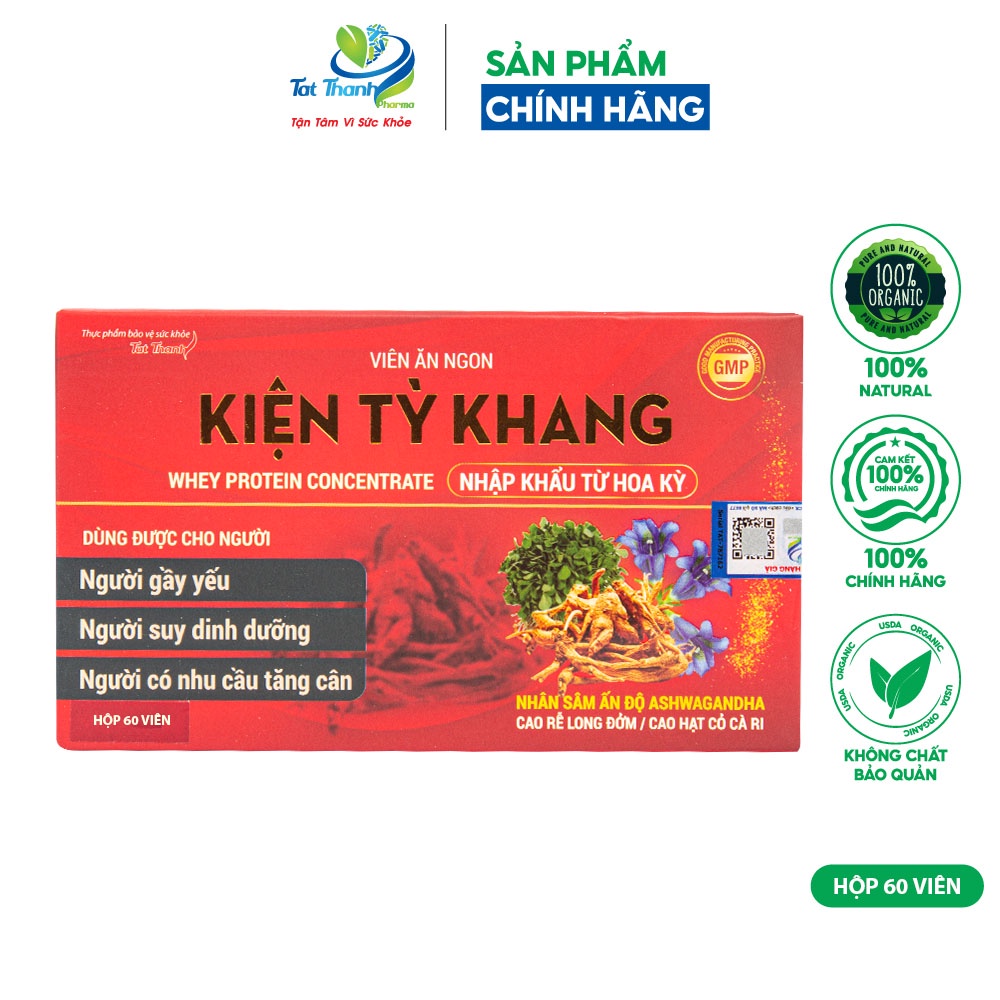 Viên ăn ngon Kiện Tỳ Khang Tất Thành Pharma dùng cho người gầy yếu suy dinh dưỡng 30/60 viên